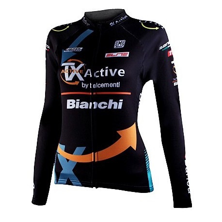 BIANCHI DAMSKI DŁUGI KOMPLET ROWEROWY MODEL 2016 BLACK-ORANGE