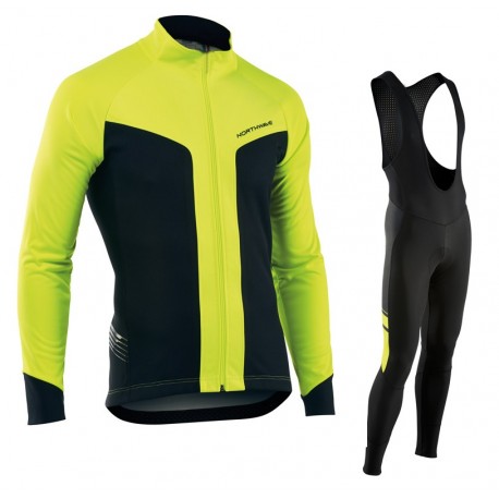 PROFESJONALNY DŁUGI KOMPLET ROWEROWY NORTHWAVE 2017 BLACK-YELLOW
