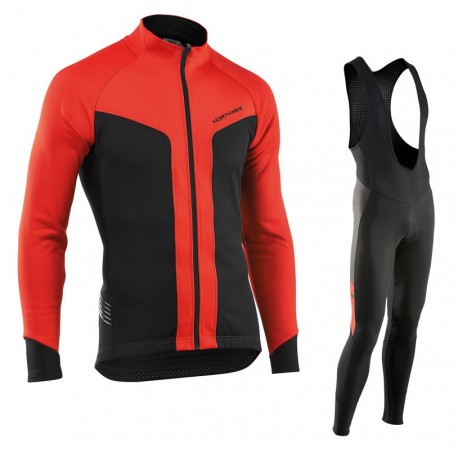 PROFESJONALNY DŁUGI KOMPLET ROWEROWY NORTHWAVE 2017 BLACK-RED