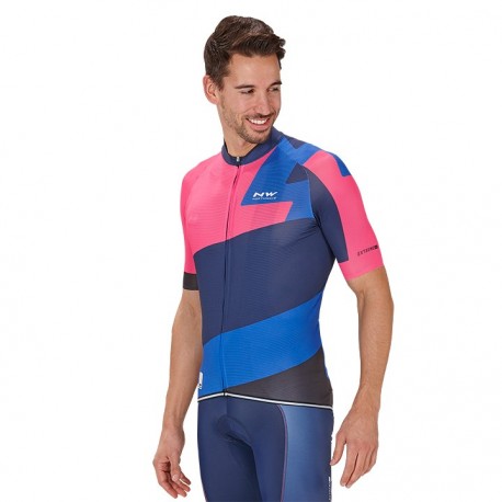 PROFESJONALNA KOSZULKA ROWEROWA NORTHWAVE 2017 PINK-BLUE