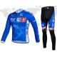 PROFESJONALNY DŁUGI KOMPLET ROWEROWY FDJ 2014 BLUE