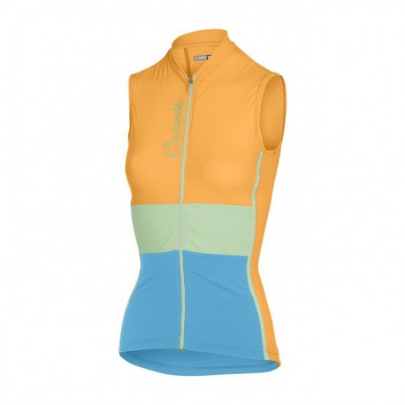 CASTELLI DAMSKI BEZRĘKAWNIK ROWEROWY MODEL 2016/17 ORANGE-BLUE