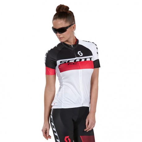 SCOTT DAMSKA KOSZULKA ROWEROWA MODEL 2016/17 BLACK-WHITE-RED