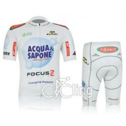 PROFESJONALNY LETNI KOMPLET ROWEROWY ACQUA SAPONE BIAŁY MODEL 2012/13