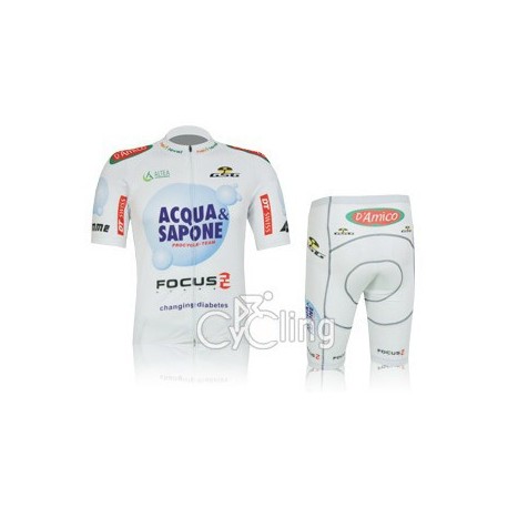 PROFESJONALNY LETNI KOMPLET ROWEROWY ACQUA SAPONE BIAŁY MODEL 2012/13