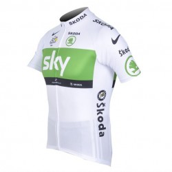 PROFESJONALNA KOSZULKA ROWEROWA SKY MODEL 2012 WHITE-GREEN