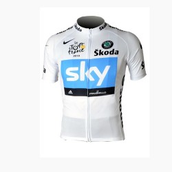 PROFESJONALNA KOSZULKA ROWEROWA SKY MODEL 2013/2014 WHITE-BLUE
