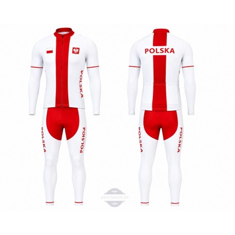 POLAND TEAM DŁUGI KOMPLET ROWEROWY MODEL 2017 WHITE