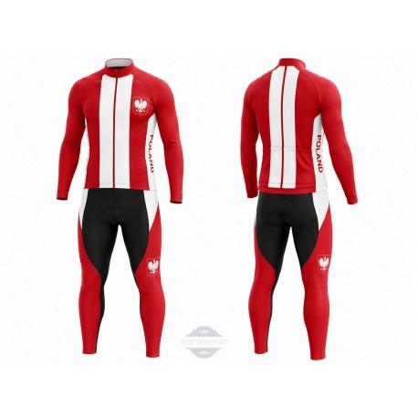 POLAND TEAM DŁUGI KOMPLET ROWEROWY MODEL 2017 RED