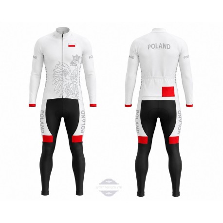 POLAND TEAM DŁUGI KOMPLET ROWEROWY MODEL 2018 WHITE