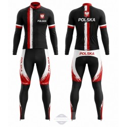 POLAND TEAM DŁUGI KOMPLET ROWEROWY MODEL 2021 BLACK