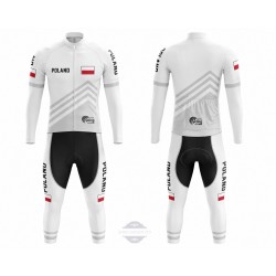 POLAND TEAM DŁUGI KOMPLET ROWEROWY MODEL 2021 WHITE