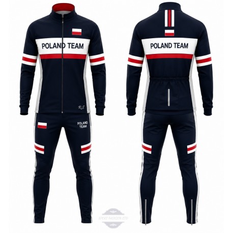 POLAND TEAM DŁUGI KOMPLET ROWEROWY MODEL 2023/24 BLACK