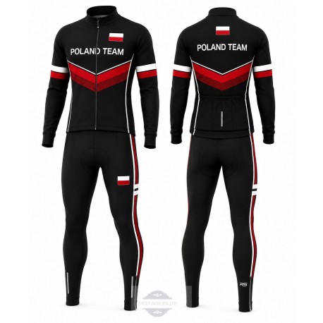 POLAND TEAM DŁUGI KOMPLET ROWEROWY MODEL 2024 BLACK