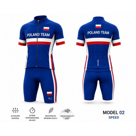 POLAND TEAM LETNI KOMPLET ROWEROWY 2023 BLUE