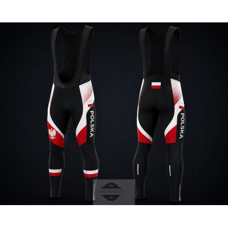 POLAND TEAM SPODNIE ROWEROWE MODEL 2019/20 WHITW-RED