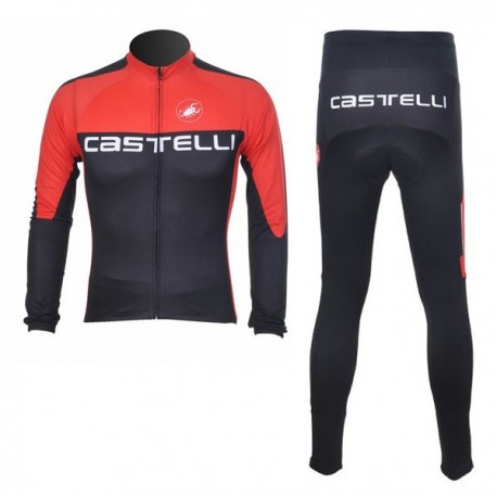 PROFESJONALNY KOMPLET JESIENNO-WIOSENNY CASTELLI MODEL 2012 RED-BLACK