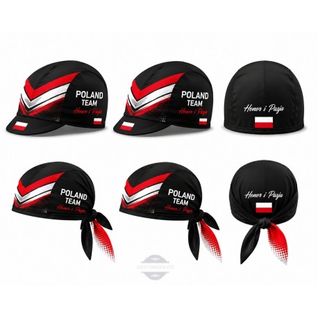 POLAND TEAM CZAPKA LUB BANDANA ROWEROWA MODEL 2021/22 BLACK