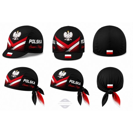 POLAND TEAM CZAPKA LUB BANDANA ROWEROWA MODEL 2023 BLACK