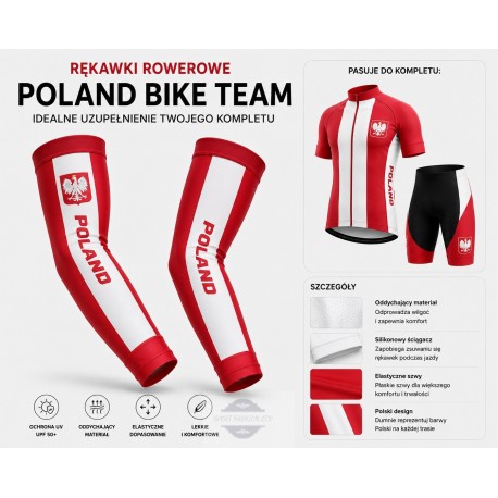 POLAND TEAM RĘKAWKI ROWEROWE MODEL 2019/20 RED-WHITE