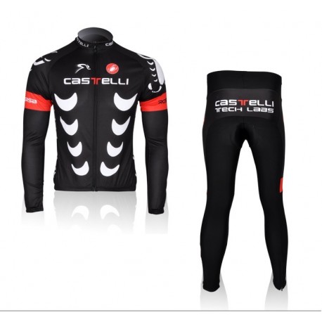 PROFESJONALNY DŁUGI KOMPLET ROWEROWY CASTELLI MODEL 2010 BLACK