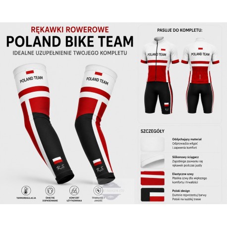 POLAND TEAM RĘKAWKI ROWEROWE MODEL 2023 WHITE-RED