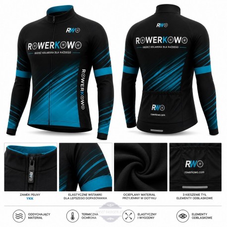 ROWERKOWO BLUZA/KOSZULKA ROWEROWA MODEL 2026 BLACK-BLUE