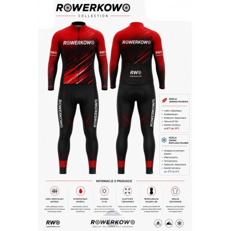 ROWERKOWO DŁUGI KOMPLET ROWEROWY MODEL 2026 RED