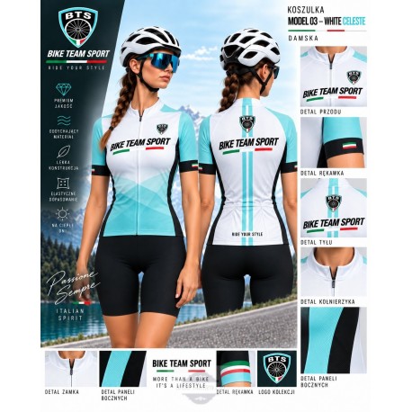 BIKE TEAM SPORT DAMSKA KOSZULKA ROWEROWA MODEL CELESTE WHITE
