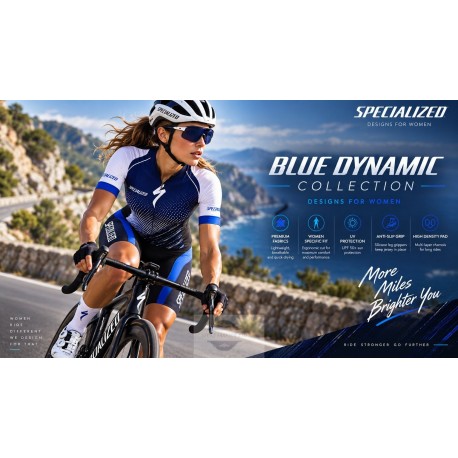 SPECIALIZED DAMSKI LETNI KOMPLET ROWEROWY 2019 BLUE DYNAMIC