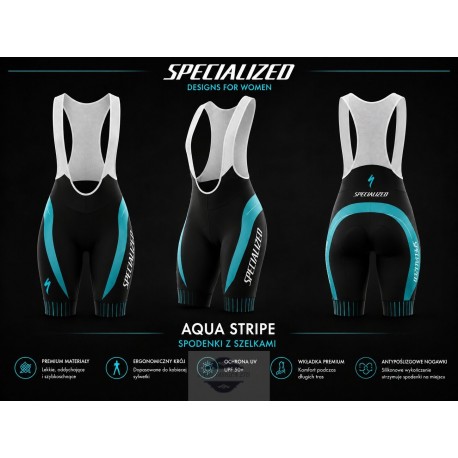 SPECIALIZED DAMSKIE SPODENKI ROWEROWE MODEL 2019 AQUA STRIPE