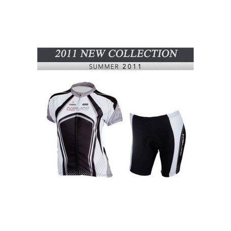 PROFESJONALNY DAMSKI LETNI KOMPLET ROWEROWY NALINI 2011 BLACK-WHITE