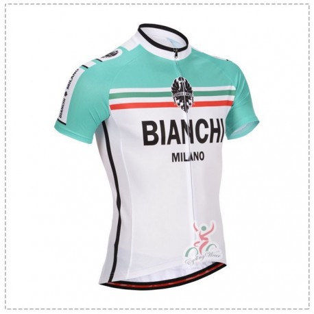 PROFESJONALNE KOSZULKI ROWEROWE BIANCHI 2014 WHITE-GREEN