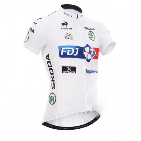 PROFESJONALNA KOSZULKA ROWEROWA FDJ  MODEL 2015 WHITE