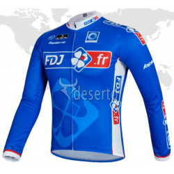 PROFESJONALNA ZIMOWA BLUZA ROWEROWA FDJ 2014 BLUE