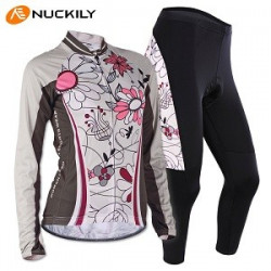 PROFESJONALNY DAMSKI JESIENNO-WIOSENNY KOMPLET ROWEROWY NUCKILY 2013 KWIATY