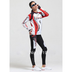 PROFESJONALNY DAMSKI JESIENNO-WIOSNNY KOMPLET ROWEROWY COFIDIS 2013 RED