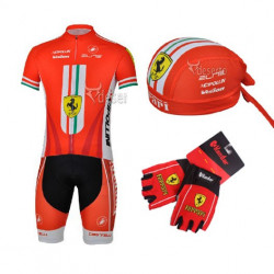 PROFESJONALNY 4 CZĘŚCIOWY LETNI  KOMPLET ROWEROWY FERRARI 2013/2014 Z SZELKAMI