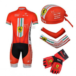 PROFESJONALNY 5 CZĘŚCIOWY LETNI  KOMPLET ROWEROWY FERRARI 2013/2014 Z SZELKAMI