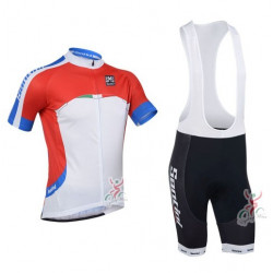 PROFESJONALNY LETNI KOMPLET ROWEROWY SANTINI MODEL 2013 WHITE-RED Z SZELKAMI