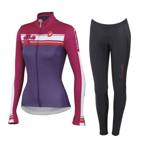 DAMSKI DŁUGI KOMPLET ROWEROWY CASTELLI 2014 PURPLE