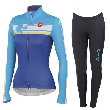 DAMSKI DŁUGI KOMPLET ROWEROWY CASTELLI 2014 BLUE