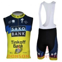 PROFESJONALNY BEZRĘKAWNIK ROWEROWY SAXO BANK W KOMPLECIE  2013 TINKOFF