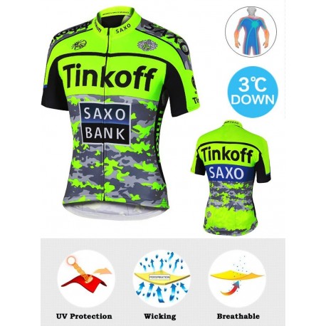 SAXO BANK KOSZULKA ROWEROWA MODEL 2016 FLUO GREEN